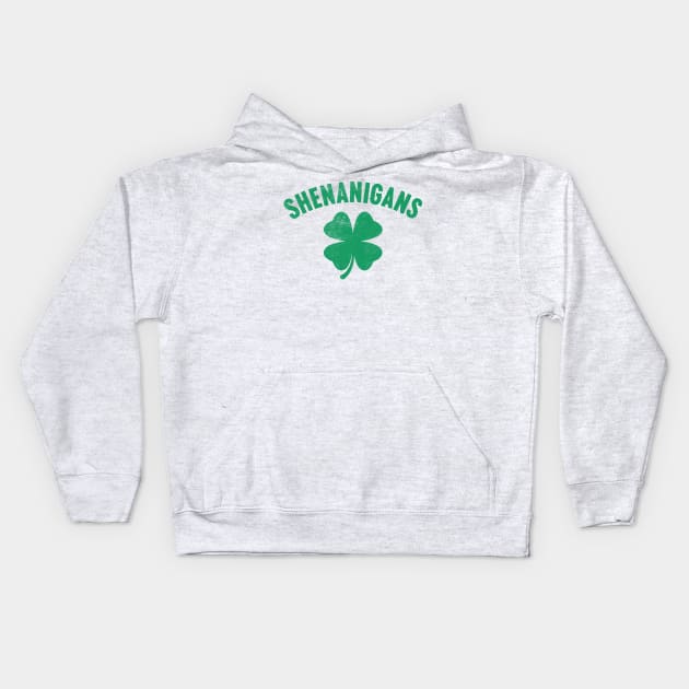 Shenanigans Shamrock St. Patrick's Day Kids Hoodie by Luluca Shirts